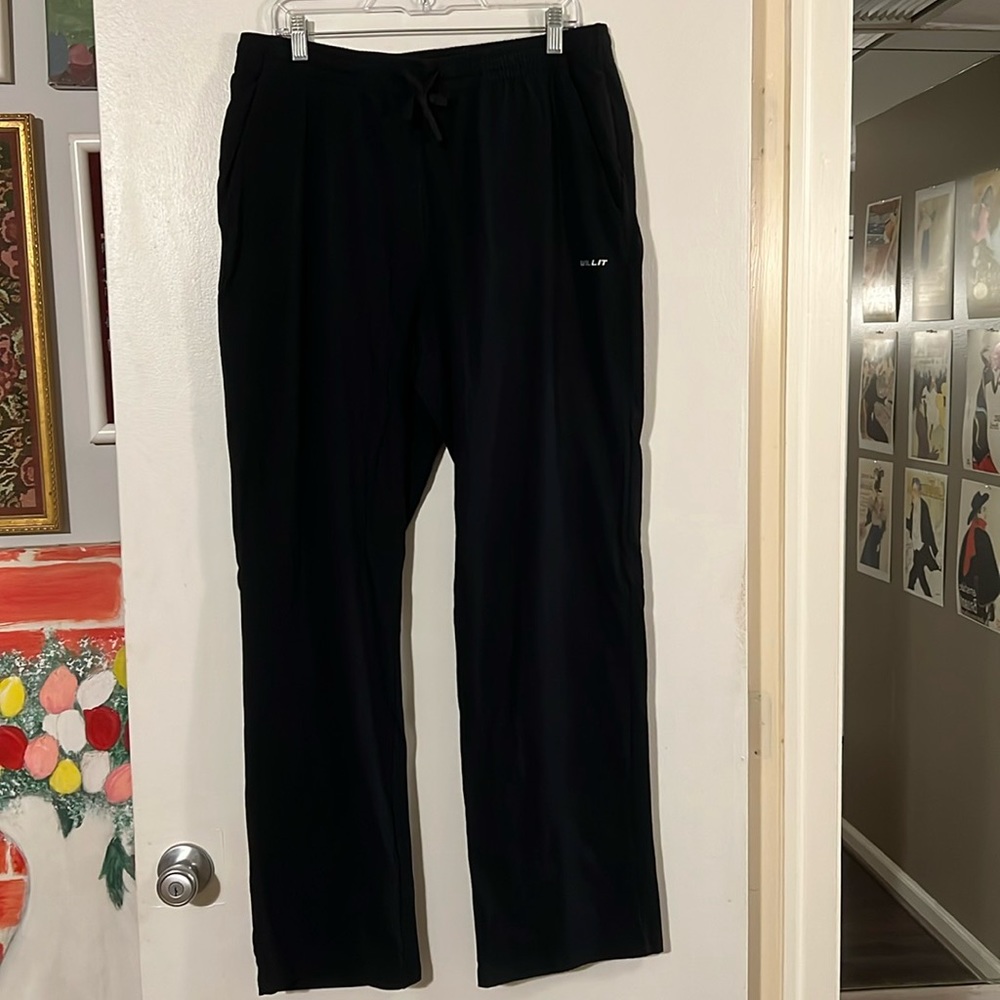 Willet black elastic drawstring waist mens soft pants